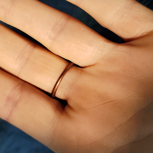 Organic Unique Handmade Copper Electroplated Peridot Ring Size 10.25 - Picture 3 of 3